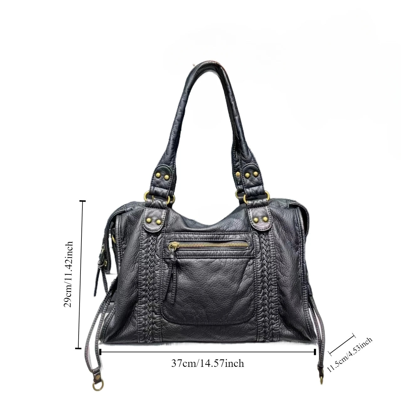 One Shoulder Crossbody Bag Vintage Washed Leathe - PINKED