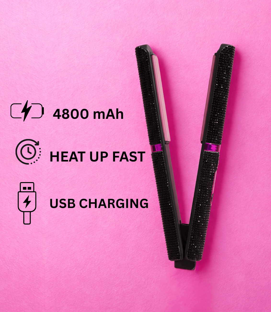 Portable Diamond Hair Straightener - PINKED