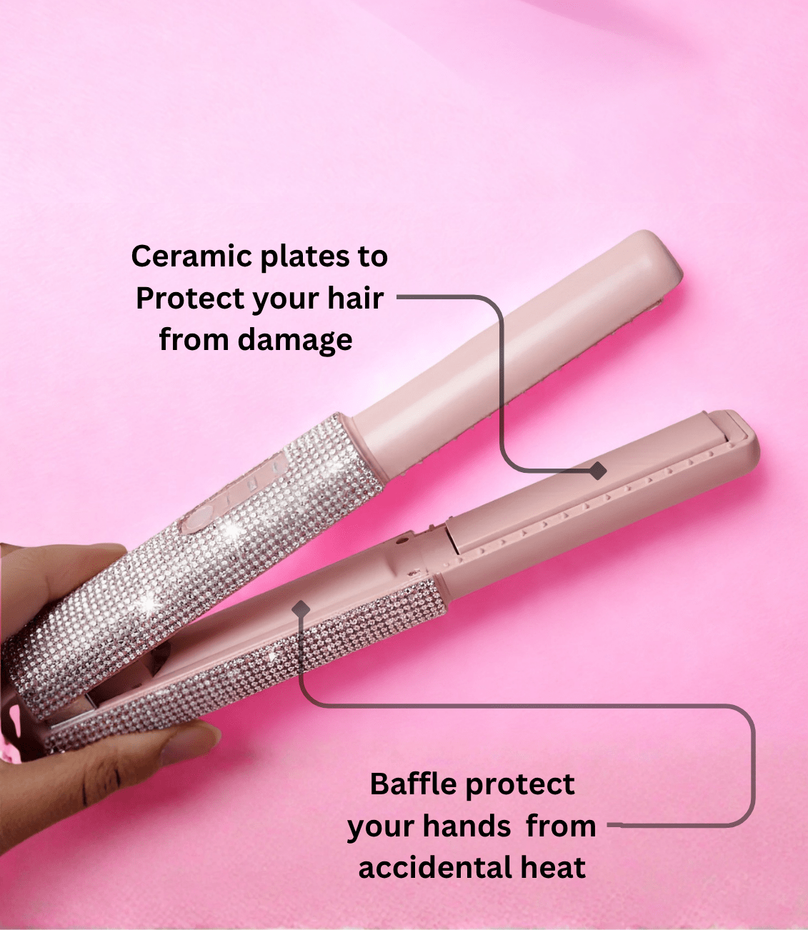 Portable Diamond Hair Straightener - PINKED